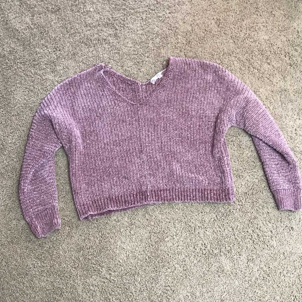 Pink rose drop shoulder sweater size S